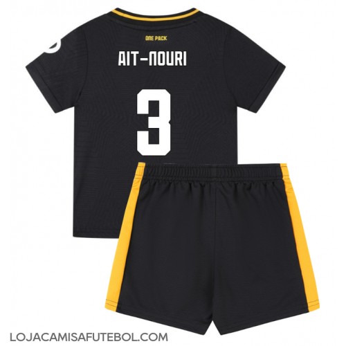 Camisa de Futebol Wolves Rayan Ait-Nouri #3 Equipamento Secundário Infantil 2024-25 Manga Curta (+ Calças curtas)